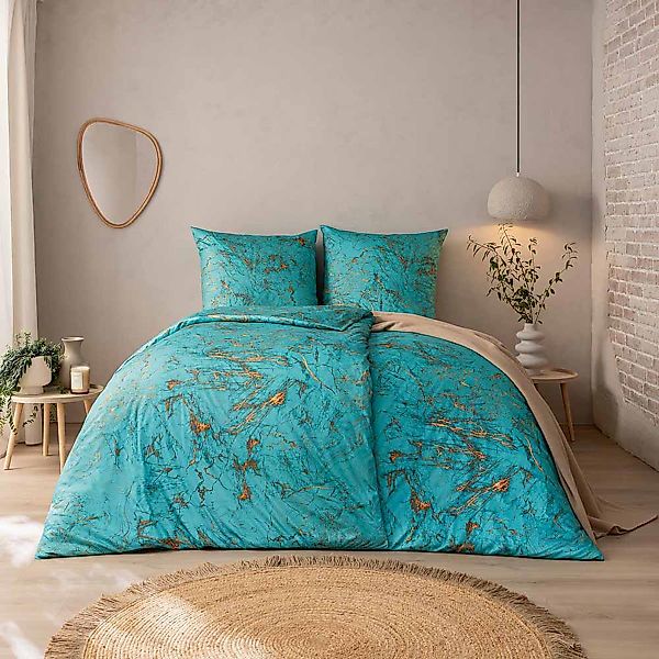 Estella Interlock Jersey Bettwäsche Raphael 6630-640 azur 135x200 günstig online kaufen