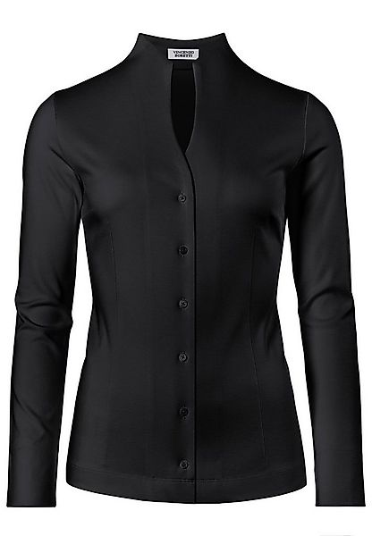 Vincenzo Boretti Klassische Bluse leicht tailliert Jersey Kelchkragen günstig online kaufen