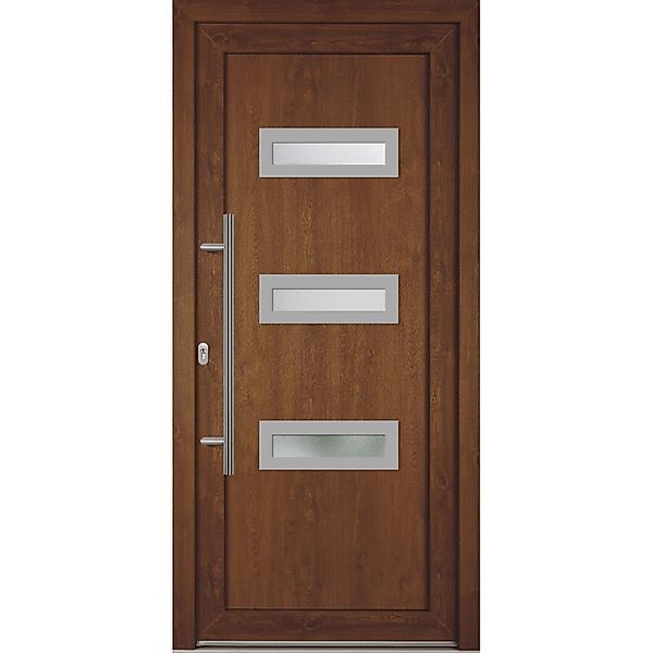 KM Meeth Haustür G74 66R Weiß-Golden Oak Anschlag Links günstig online kaufen