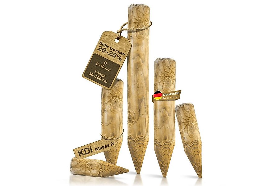 BooGardi Palisade Palisaden Holz spitz, LxH: 30x6 cm, Ø6/8/10cm Baumpfähle günstig online kaufen