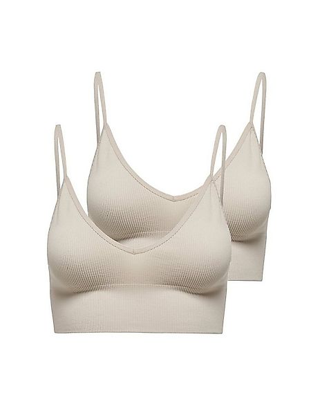 ONLY Shirttop Oberteil Spaghetti Bustier Bralette Nahtlos 2er Pack (2-tlg) günstig online kaufen