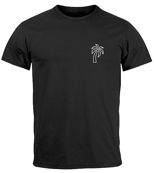Neverless Print-Shirt Herren T-Shirt Palme Logo günstig online kaufen