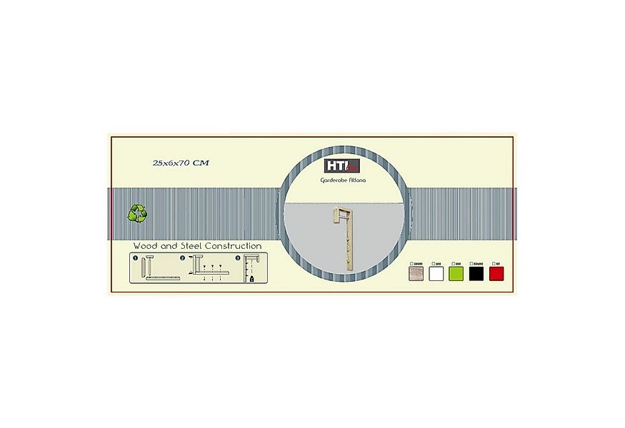 HTI-Line Garderobenhaken Garderobe Altona (Stück, 1 St., 1 Garderobenleiste günstig online kaufen