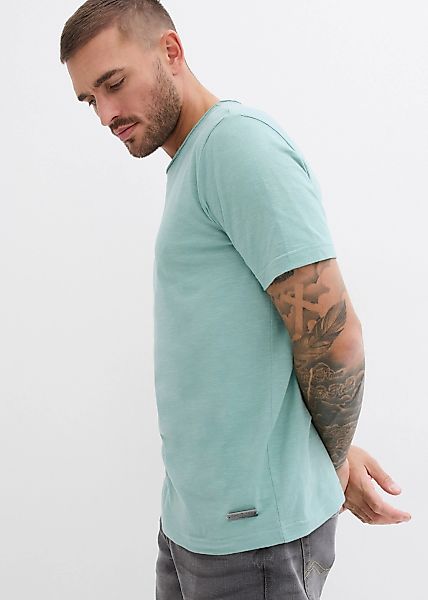 bonprix T-Shirt "T-Shirt aus reiner Baumwolle" Regular Fit, offene Kanten a günstig online kaufen