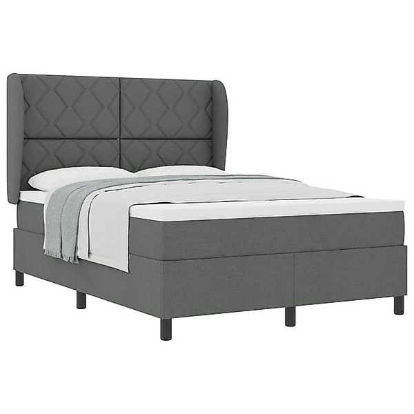vidaXL Bett Boxspringbett mit Matratze Dunkelgrau 140x190 cm Stoff (1-tlg) günstig online kaufen