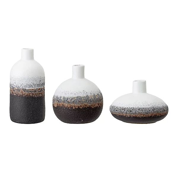 Bloomingville - Harislava Vase 3er Set - schwarz/glasiert/handgefertigt günstig online kaufen