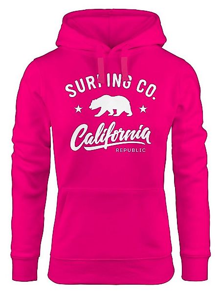 Neverless Hoodie Hoodie Damen California Republic Bear Bär Sommer Surfing günstig online kaufen