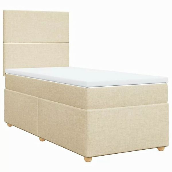 vidaXL Bett Boxspringbett mit Matratze Creme 90x200 cm Stoff günstig online kaufen