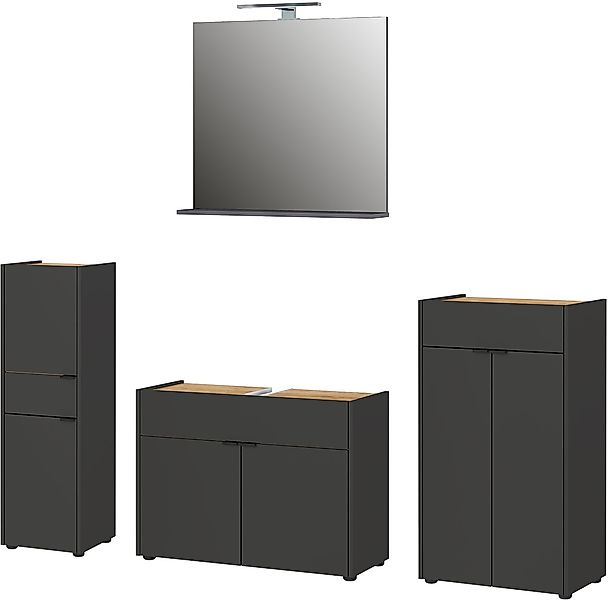 GERMANIA Badmöbel-Set »Ameca« 4 Stk. tlg. Badezimmer-Set aus Waschbeckenunt günstig online kaufen