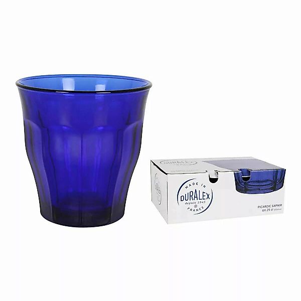 Gläserset Duralex Picardie Kristall Blau 6 Stück (25 Cl) günstig online kaufen