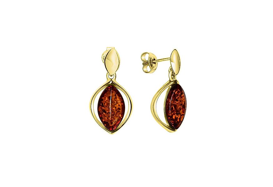 Vivance Paar Ohrhänger 925/- Sterling Silber vergoldet mit Bernstein günstig online kaufen