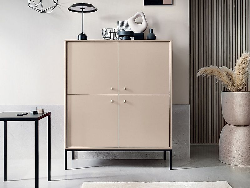 Highboard mit 4 Türen - Beige - BOGDAN günstig online kaufen