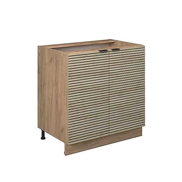 Vicco Küchenschrank Fame-Line Eiche Paneel 80 cm mit Regal ohne Arbeitsplat günstig online kaufen