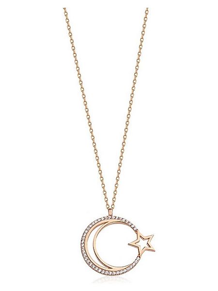 Nisan Kette und Anhänger Set, Damen Halskette aus 925er Silber mit Zirkonia günstig online kaufen