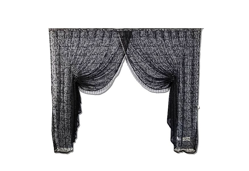 Gardinen by Justyna Gardine Kruvaze Schwarz, Kräuselband, Lichtschutz, Stor günstig online kaufen