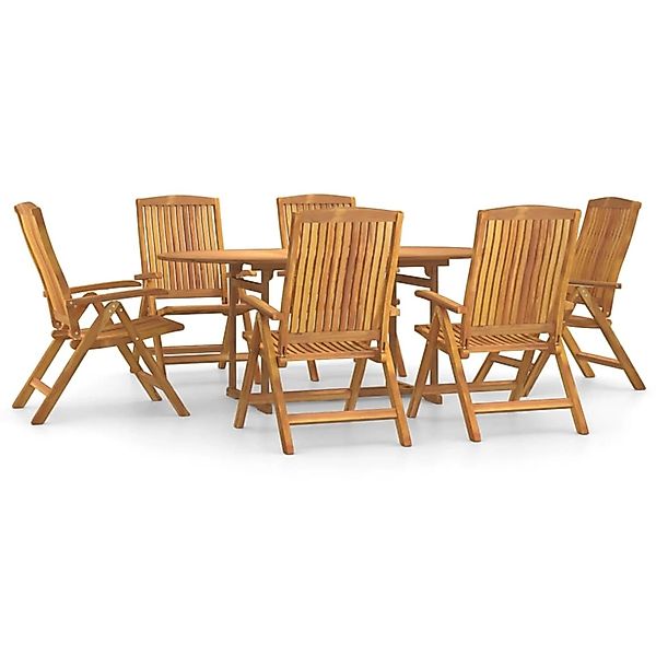 vidaXL 7-tlg Garten-Essgruppe Massivholz Teak Modell 90 günstig online kaufen