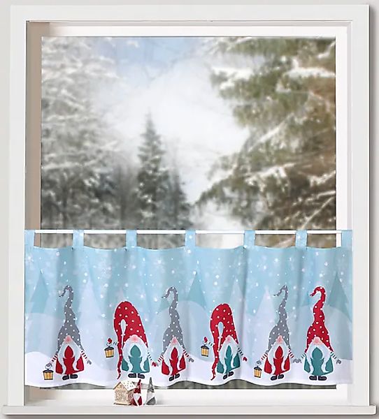 Weckbrodt Scheibengardine »Wichtel Winter«, (1 St.), Bistro, Microsatin, We günstig online kaufen