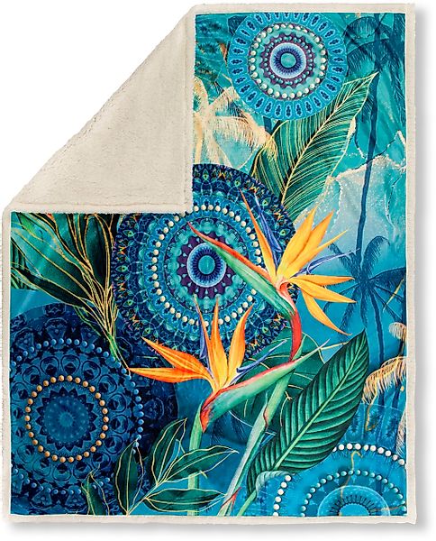 hip Plaid »Indah«, Sehr Weich, Kuscheldecke, 130x160 cm, Wendeoptik,Blumen günstig online kaufen