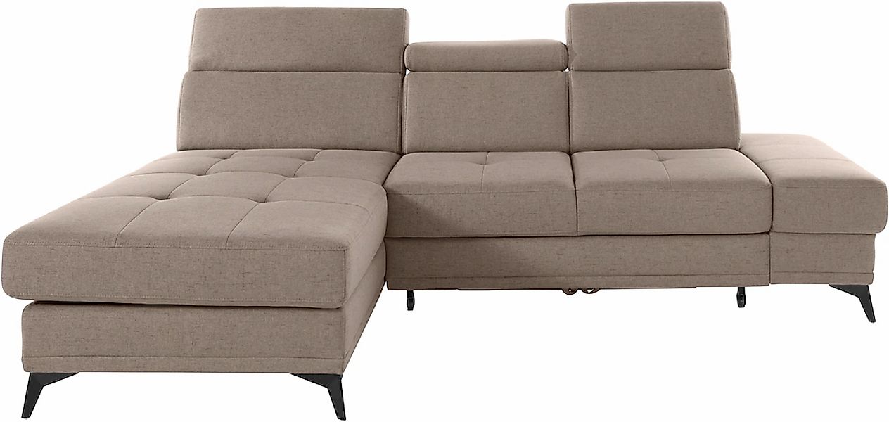 Home affaire Ecksofa "Cardiz L-Form" inkl.Kopfteilverstellung und Federkern günstig online kaufen