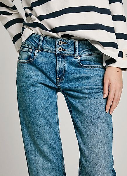 Pepe Jeans Gerade Jeans "STRAIGHT JEANS LW", mit doppeltem Knopfverschluss günstig online kaufen