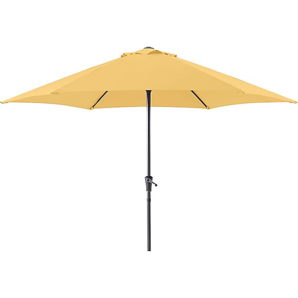 Marktschirm Ø 300 cm Gelb mit Kurbelmechanik günstig online kaufen