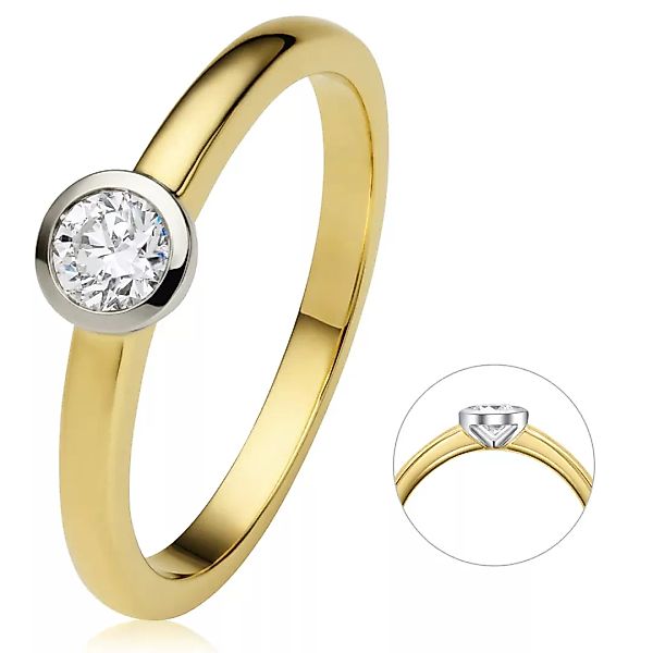 ONE ELEMENT Diamantring "0.2 ct Diamant Brillant Zarge Ring aus 585 Gelbgol günstig online kaufen