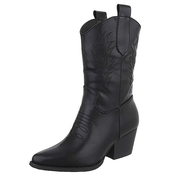 Ital-Design Elegante Damen Stiefel mit Stickerei günstig online kaufen