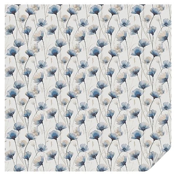 Tulup Fensterfolie Blaue Blumen Milchglasfolie 100x100 cm Weiß Milchglasfol günstig online kaufen