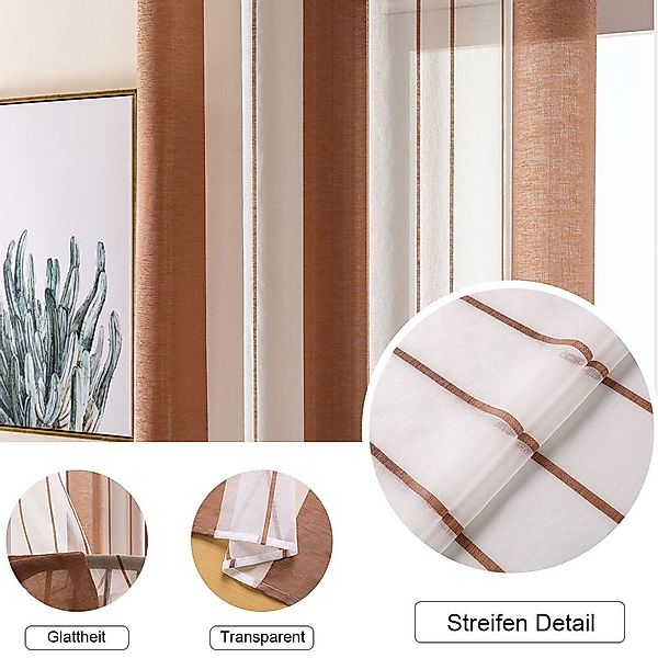 NUODWELL Gardine 2er Set Voile Gardinen günstig online kaufen