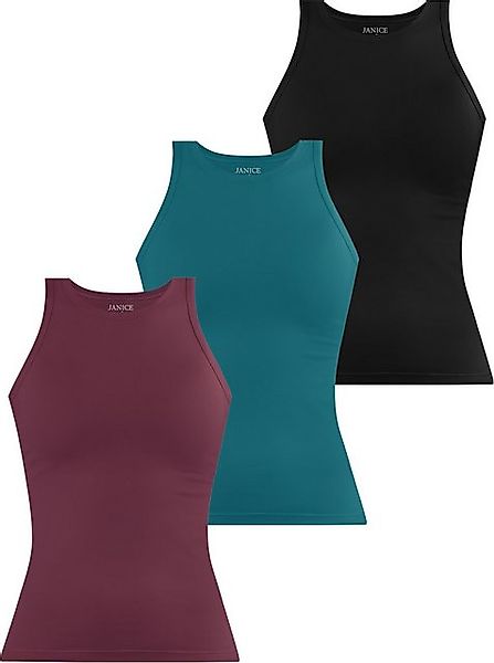 Janice Tanktop 3 x Damen Top hochgeschlossen Nauta Trägertop aus Baumwolle günstig online kaufen
