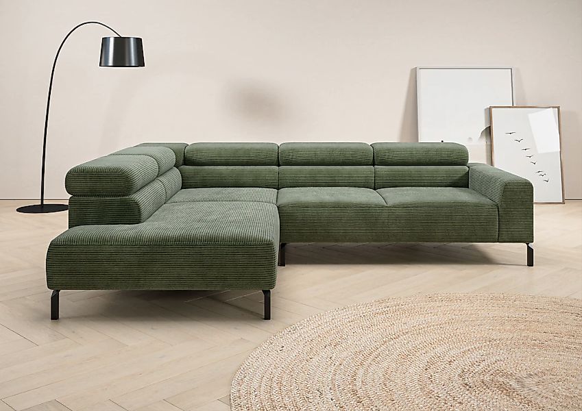 Home affaire Ecksofa "Antonelli, L-Form, inkl. Kopfteilverstellung, Breite günstig online kaufen