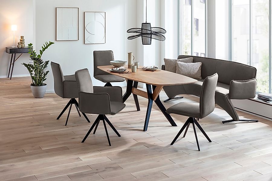 K+W Komfort & Wohnen Drehstuhl, Leder, Blitzdrehkreuz und Rückholfunktion, günstig online kaufen