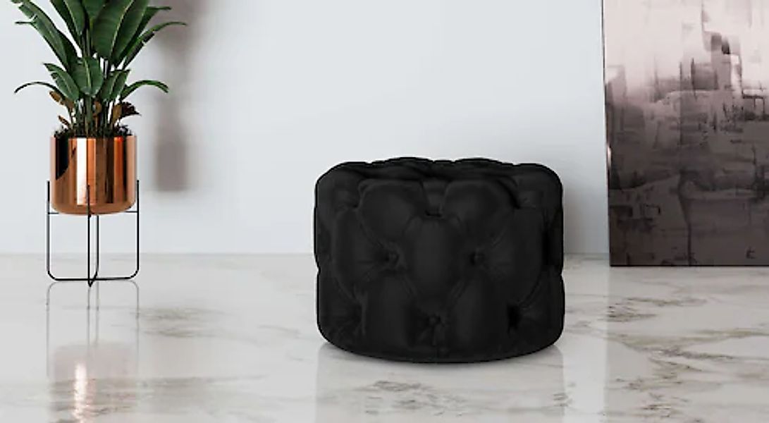 Home affaire Hocker »FOLLINA« Polsterhocker mit klassischer Chesterfield-Kn günstig online kaufen