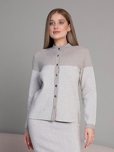 Passioni Cardigan Strickcardigan mit grafischem Zickzackmuster günstig online kaufen