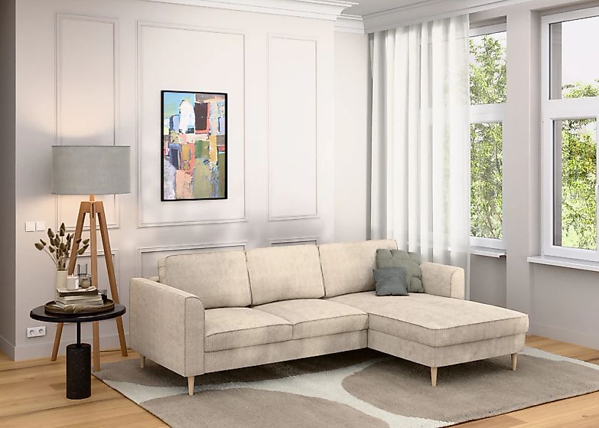 Home affaire Ecksofa "Booster, whlw. mit Schlaffunktion & Bettkasten, Fuß B günstig online kaufen