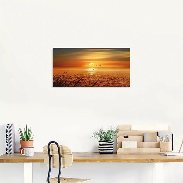 Artland Glasbild »Sonnenuntergang über dem Meer«, Sonnenaufgang & -untergan günstig online kaufen