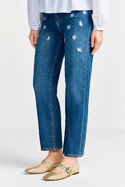 RICHROYAL Relax-fit-Jeans mit hochwertigen Blütenstickereien günstig online kaufen