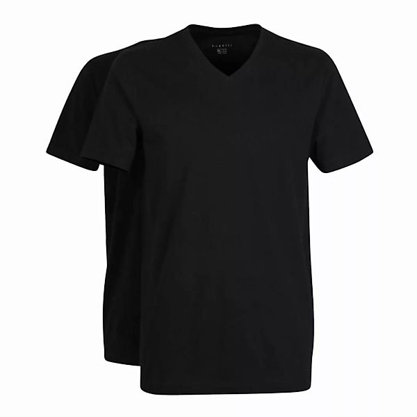 bugatti Herren T-Shirt, 2er Pack - Unterhemd, V-Neck, Slim fit, Baumwoll-Je günstig online kaufen