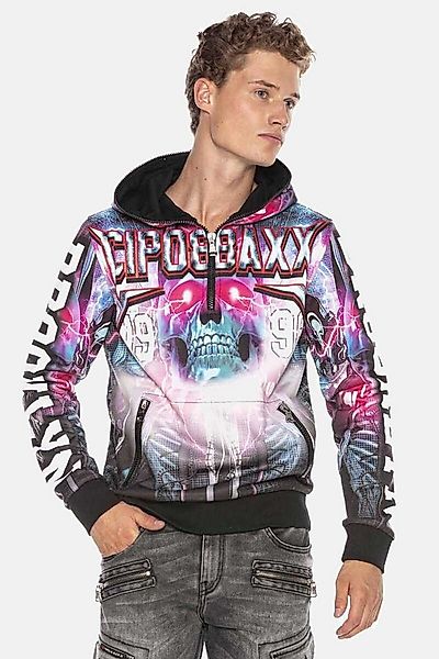 Cipo & Baxx Kapuzensweatshirt Sweatshirts (1-tlg) mit auffälligem Allover-P günstig online kaufen
