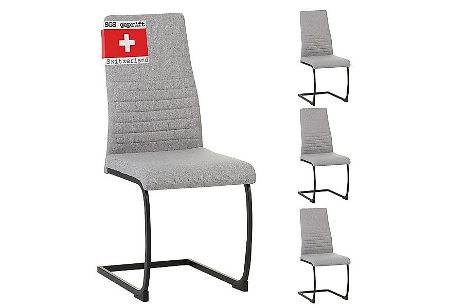 Albatros International Freischwinger Freischwinger Turano 4er Set Grau Mode günstig online kaufen