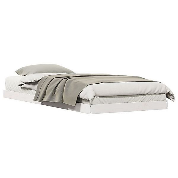 vidaXL Bett Bodenbett Weiß 80x210 cm Massivholz Kiefer (1-tlg) günstig online kaufen