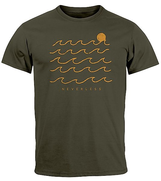 Neverless Print-Shirt Herren T-Shirt Frontprint Wellen günstig online kaufen