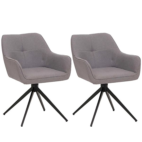 CHEFGASTRO Esszimmerstuhl 2er-Set 80x53x59cm Sitzhöhe 41cm Stoff/Textil Hel günstig online kaufen