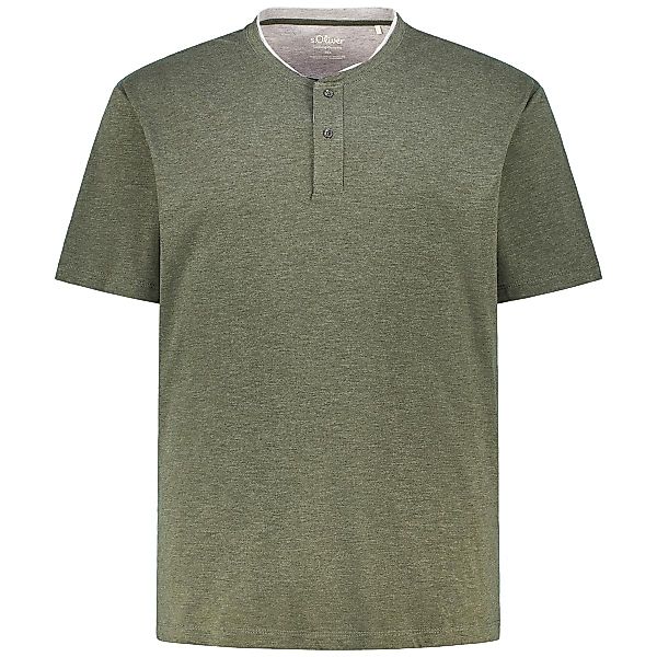 s.Oliver T-Shirt mit Serafinokragen Farbe grün Größe: 6XL günstig online kaufen