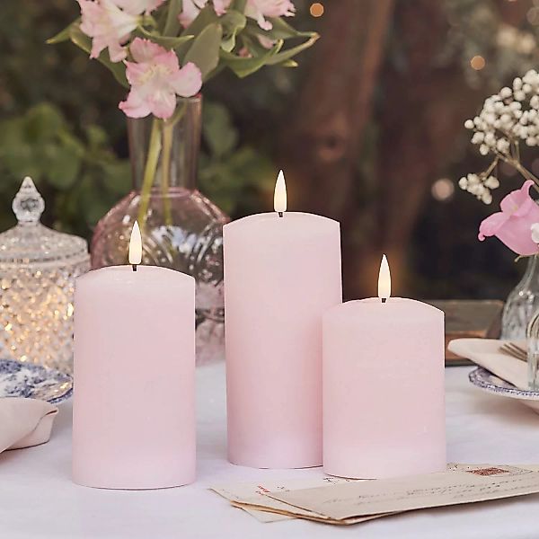 TruGlow® LED Kerzen Trio rosa mit Fernbedienung günstig online kaufen