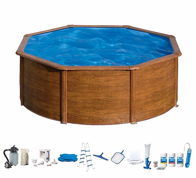 my POOL BWT Rundpool, (Set, 10 tlg.), in moderner Holzoptik, Höhe 120 cm, v günstig online kaufen