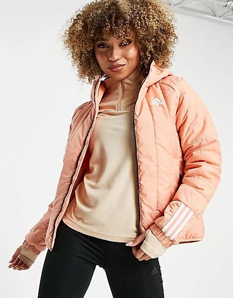 adidas Outdoor – Itavic – Leichte Steppjacke mit Kapuze in Rosa günstig online kaufen