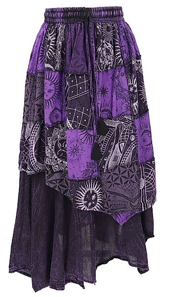 Guru-Shop Minirock Langer Boho Lagenrock, stonewash Patchwork.. alternative günstig online kaufen