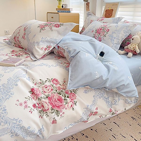 ibettertec Bettwäsche Bettwäsche Set 135x200cm,200x200cm Pflanzenmuster günstig online kaufen