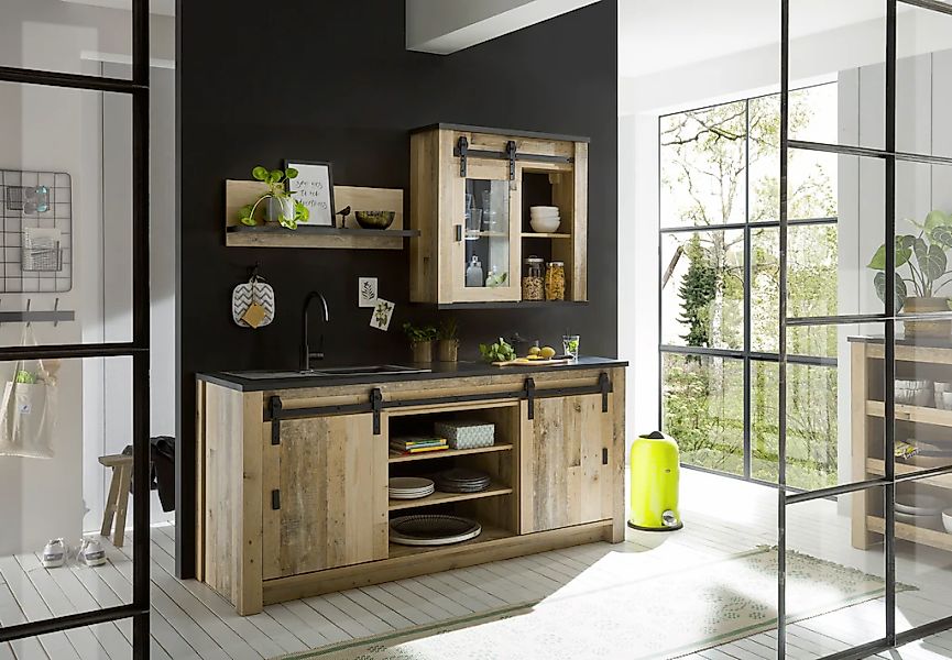 Home affaire Küche »Sherwood« Breite 201 cm, ohne E-Geräte günstig online kaufen